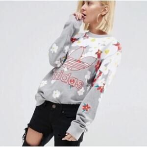 Adidas Women's Floral Gray Sweatshirt